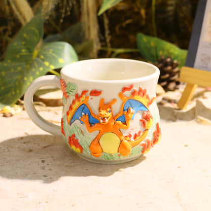 Custom Pokémon Ceramic Mug – Handmade 3D Relief Anime Cup for Gifts