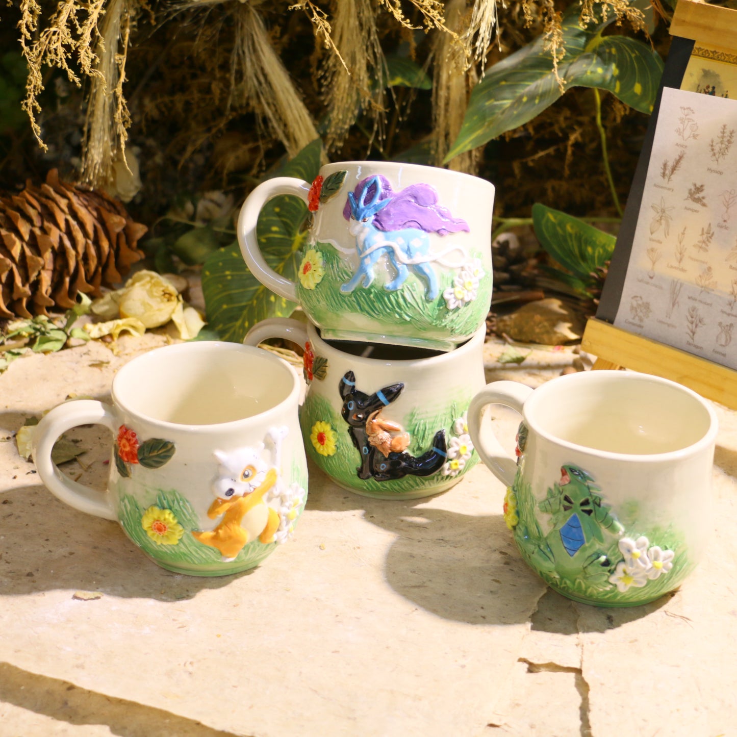 Custom Pokémon Ceramic Mug – Handmade 3D Relief Anime Cup for Gifts