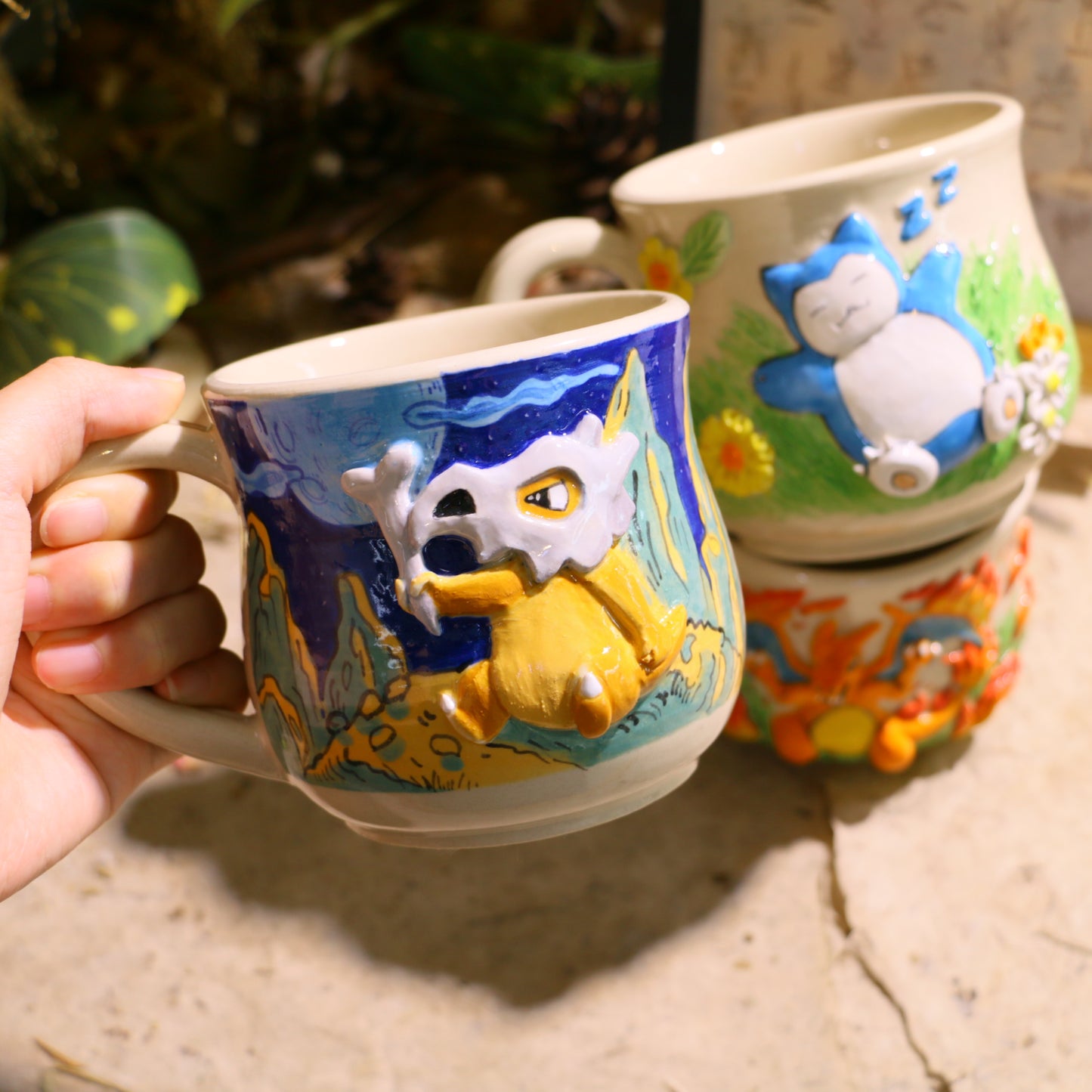 Custom Pokémon Ceramic Mug – Handmade 3D Relief Anime Cup for Gifts