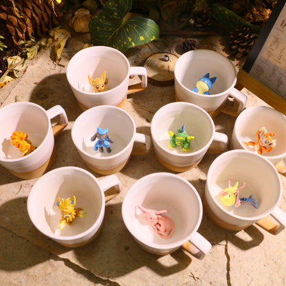 Handmade Pokémon-Inspired Ceramic Mug – Cute Anime Figurine Coffee Cup