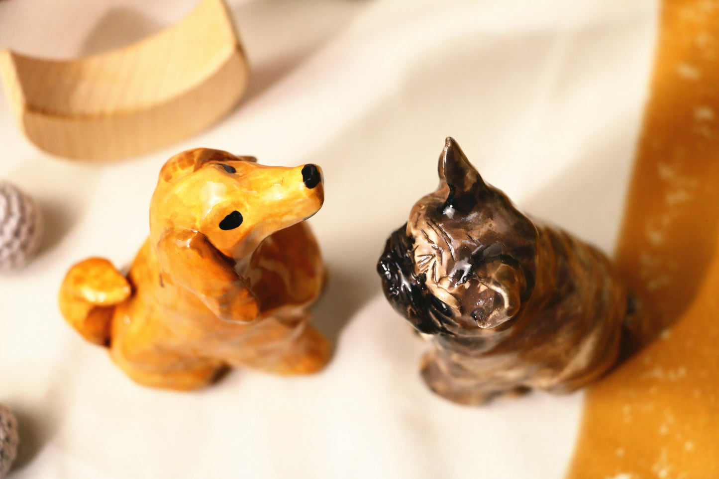 Custom Dog Ceramic Figurine, Personalized Pet Sculpture, Handmade Dog Pottery Miniature