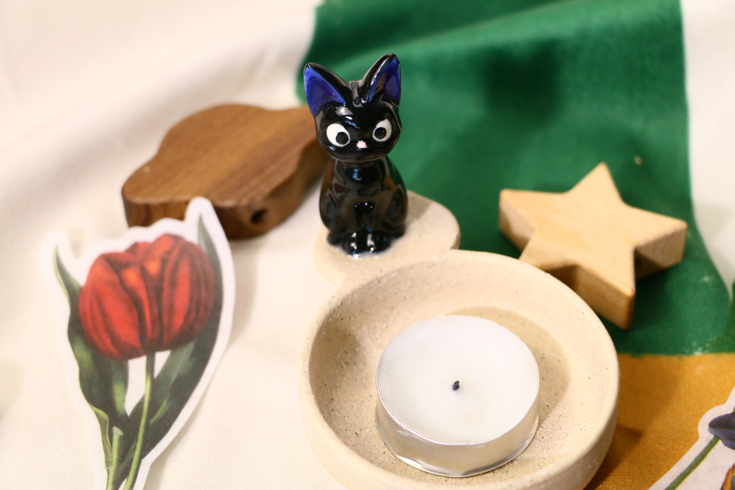 Custom Ceramic Pet Candle Holder, Dog or Cat Handmade Candlestick Holder