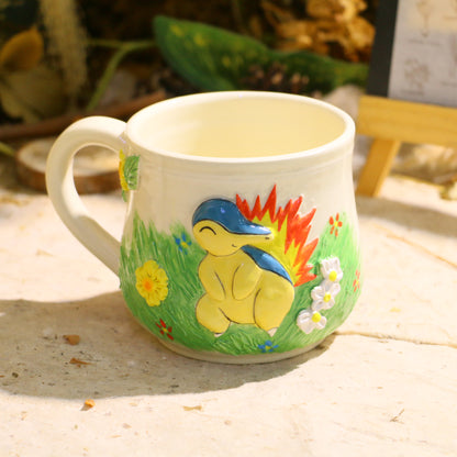 Custom Pokémon Ceramic Mug – Handmade 3D Relief Anime Cup for Gifts