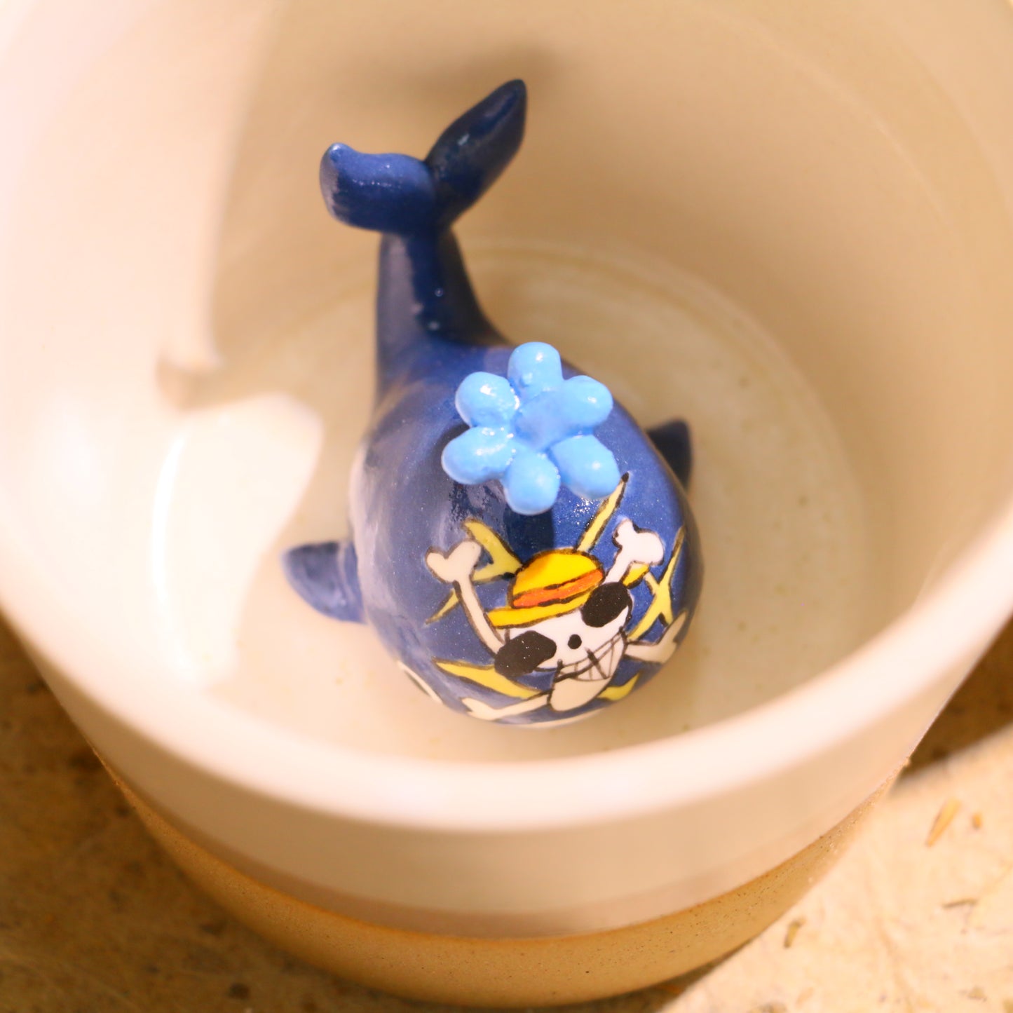 Handmade One Piece–Inspired Ceramic Mug – Custom Anime Character Figurine Cup