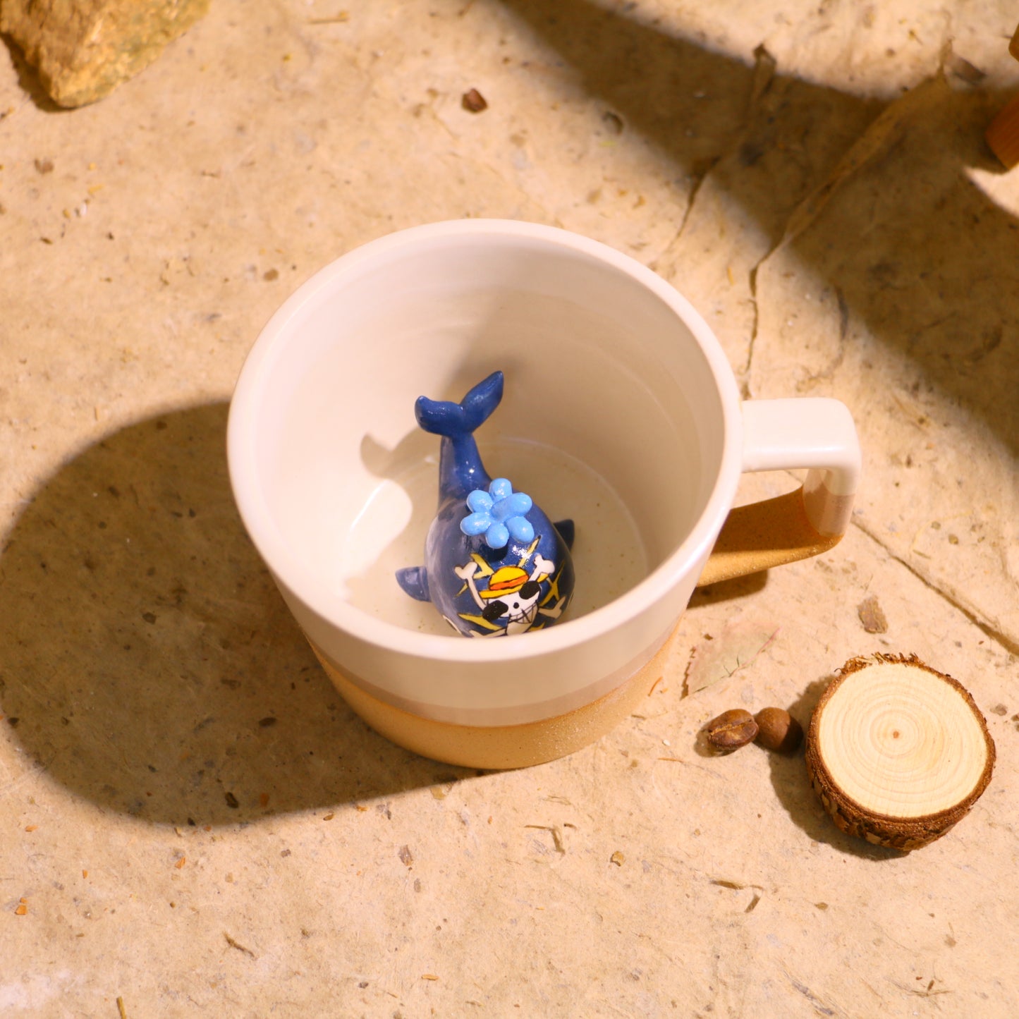 Handmade One Piece–Inspired Ceramic Mug – Custom Anime Character Figurine Cup