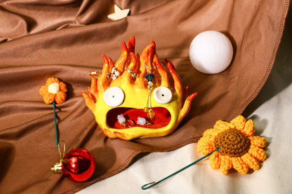 Fire Demon Ceramic Ring Dish, Ring Holder, Jewelry Tray for Anime Gift