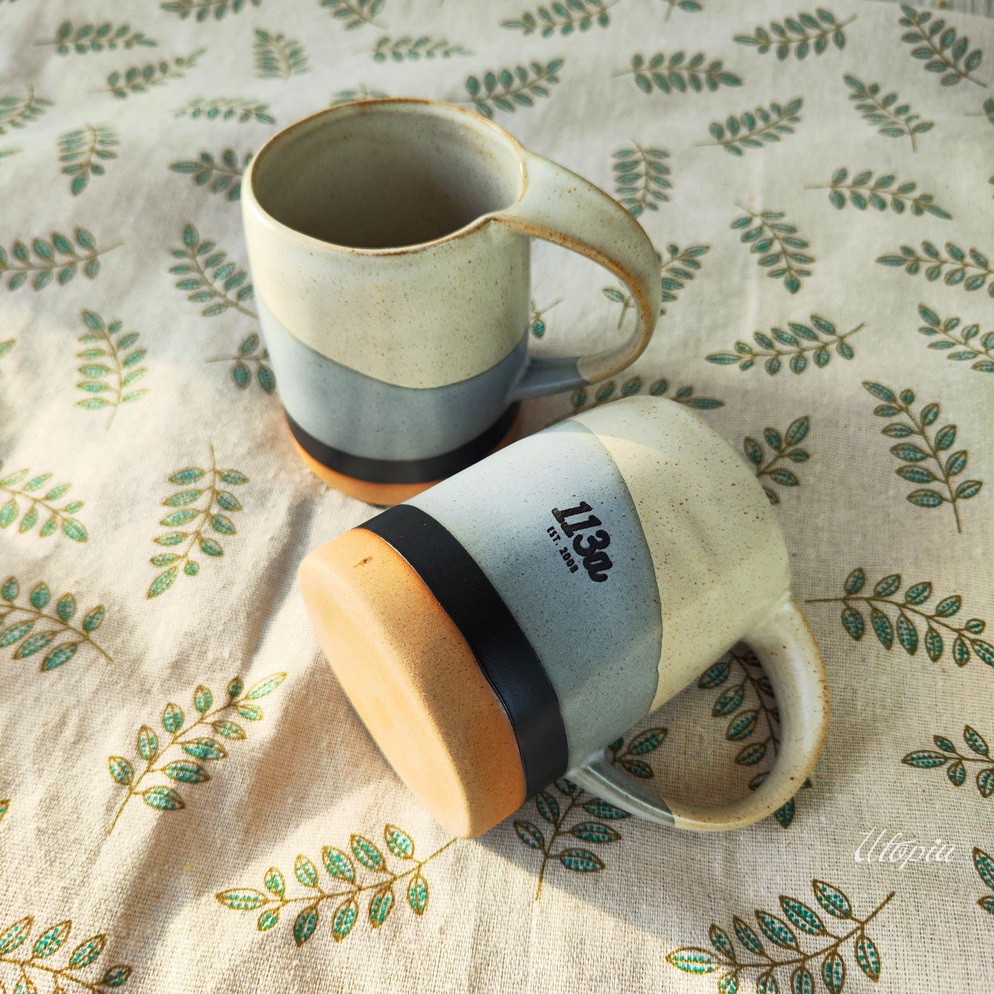 Custom Engraved Ceramic Mug – Personalized Name or Logo – Handmade Pottery Coffee Cup