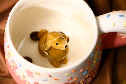 Custom 3D Pet Portrait Mug, Handmade Personalized Coffee Mug with Dog or Cat Figurine