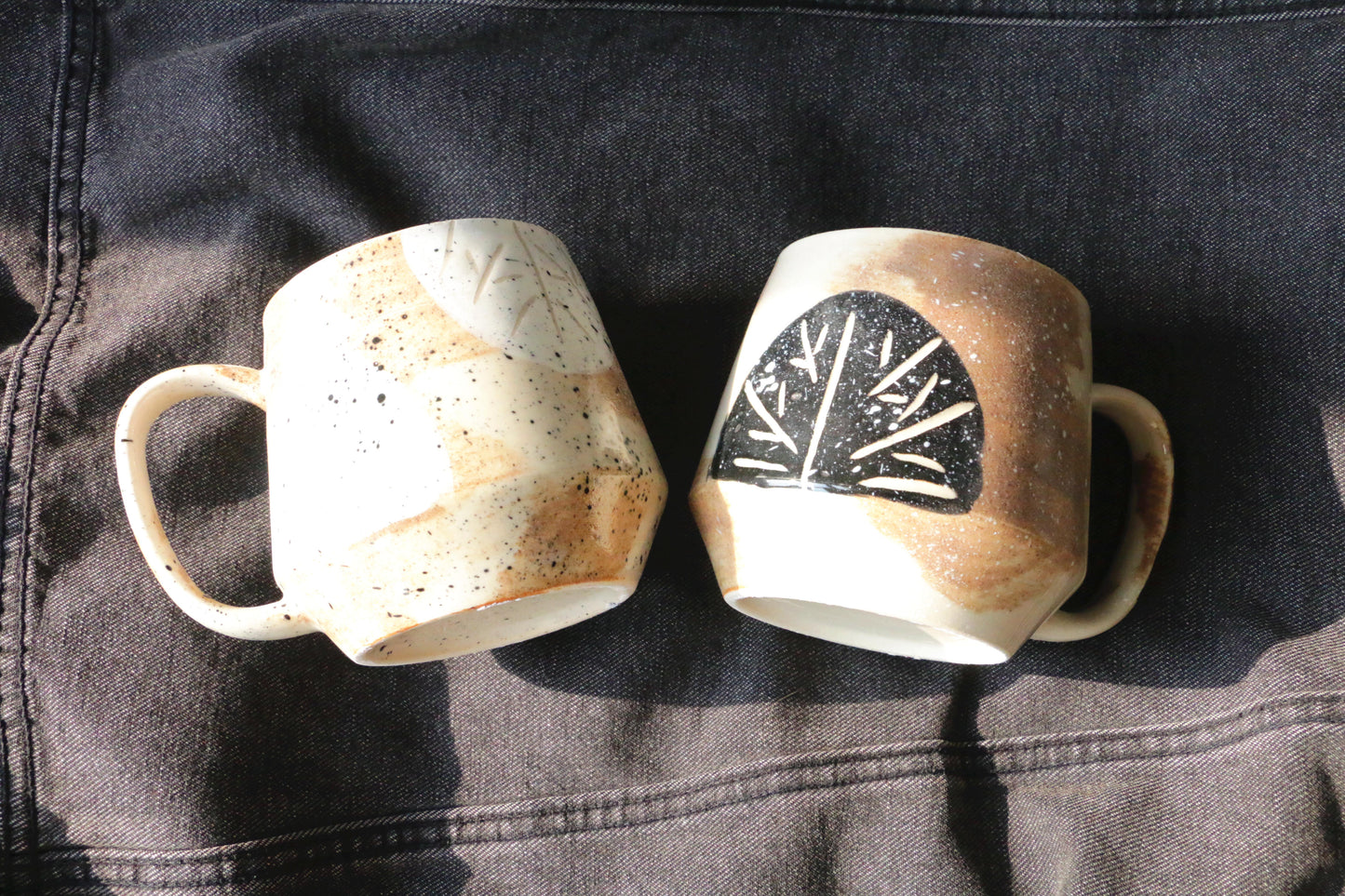 Retro Handpainted Ceramic Mugs, Personalized Ceramic Cup for Coffee Lovers