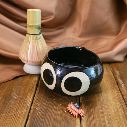 Handmade Soot Sprites 3D Heart Design Pet Urn, Personalized Ceramic Pet Keepsake Urn Ceramic Matcha Set, Handmade Matcha Bowl for Anime Lovers