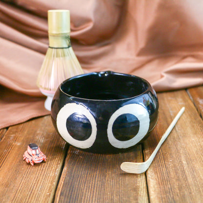 Handmade Soot Sprites 3D Heart Design Pet Urn, Personalized Ceramic Pet Keepsake Urn Ceramic Matcha Set, Handmade Matcha Bowl for Anime Lovers