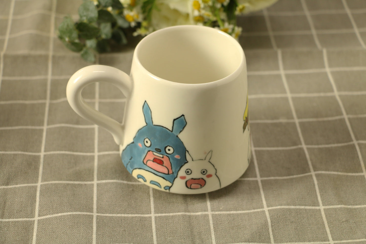 Totoro Handmade Mugs, Personalized Ceramic Cup for Coffee Lovers, Anime Gift