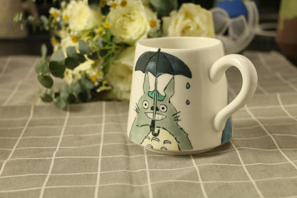 Totoro Handmade Mug - Personalized Ceramic Coffee Cup for Anime Gift