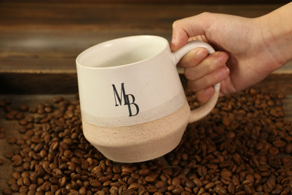 Custom Name/Logo Coffee Mug, 16 Fluid Ounces Retro Handmade Ceramic Mugs