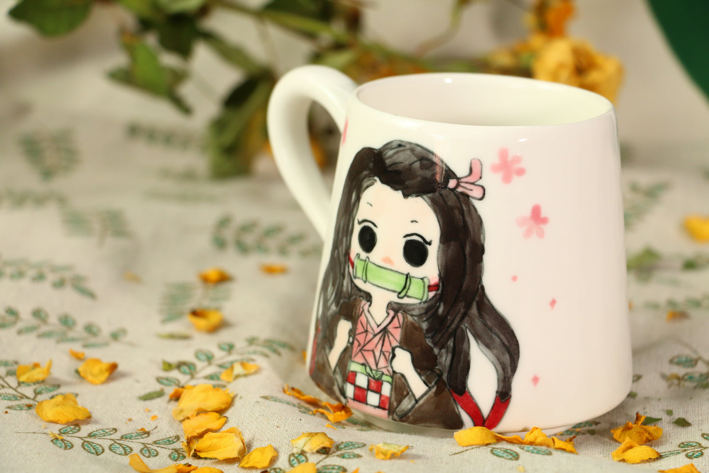 Demon-Slayer Nezuko Ceramic Mugs, Personalized Ceramic Cup for Anime Lovers