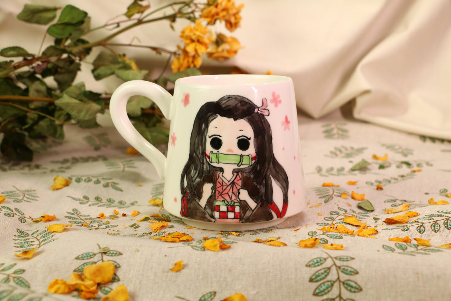 Demon-Slayer Nezuko Ceramic Mugs, Personalized Ceramic Cup for Anime Lovers