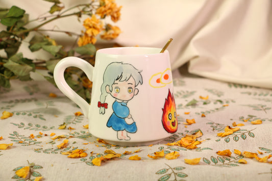 Howl Handmade Ceramic Mugs, Personalized Pottery Cup for Anime Lovers