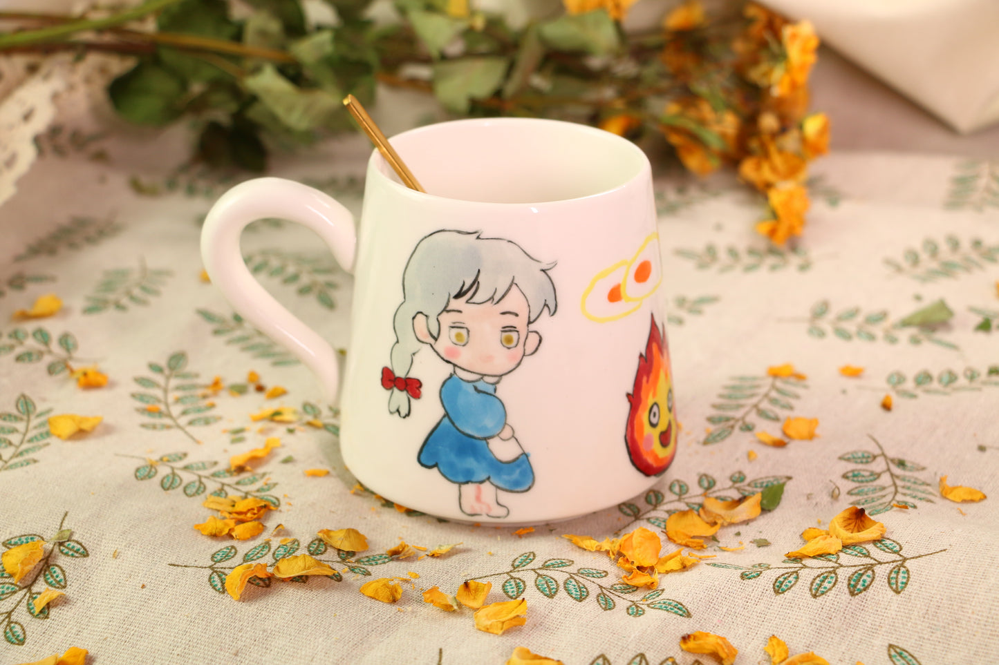 Howl Handmade Ceramic Mugs, Personalized Pottery Cup for Anime Lovers