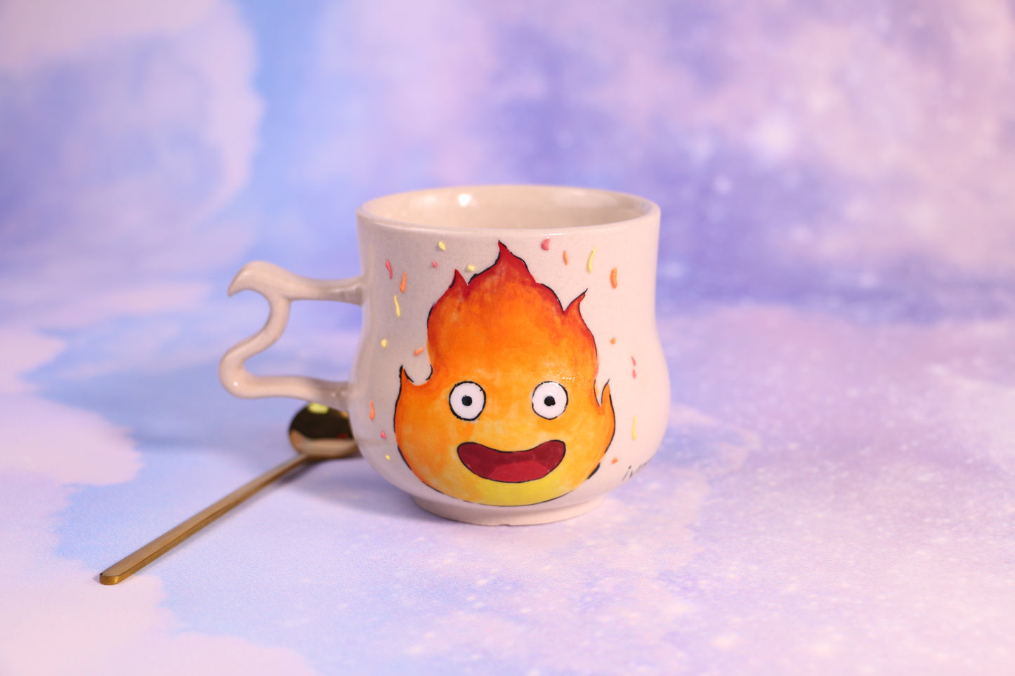 Handmade Fire Demon Character Cup, Totoro Inside Cup,  Unique Anime Gift