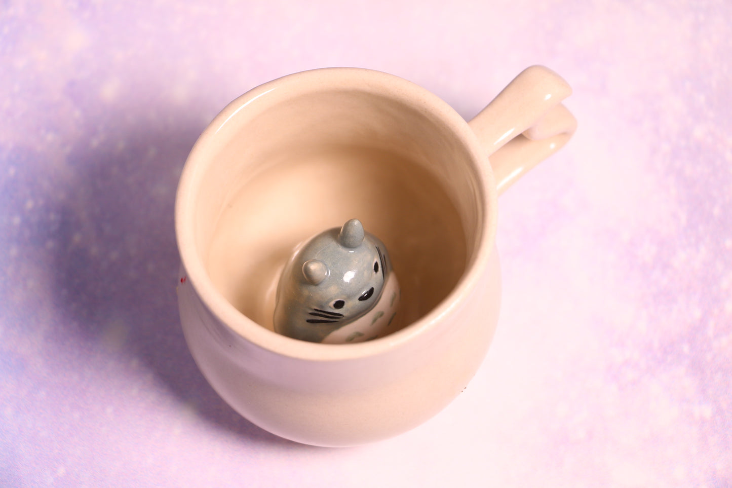 Handmade Fire Demon Character Cup, Totoro Inside Cup,  Unique Anime Gift