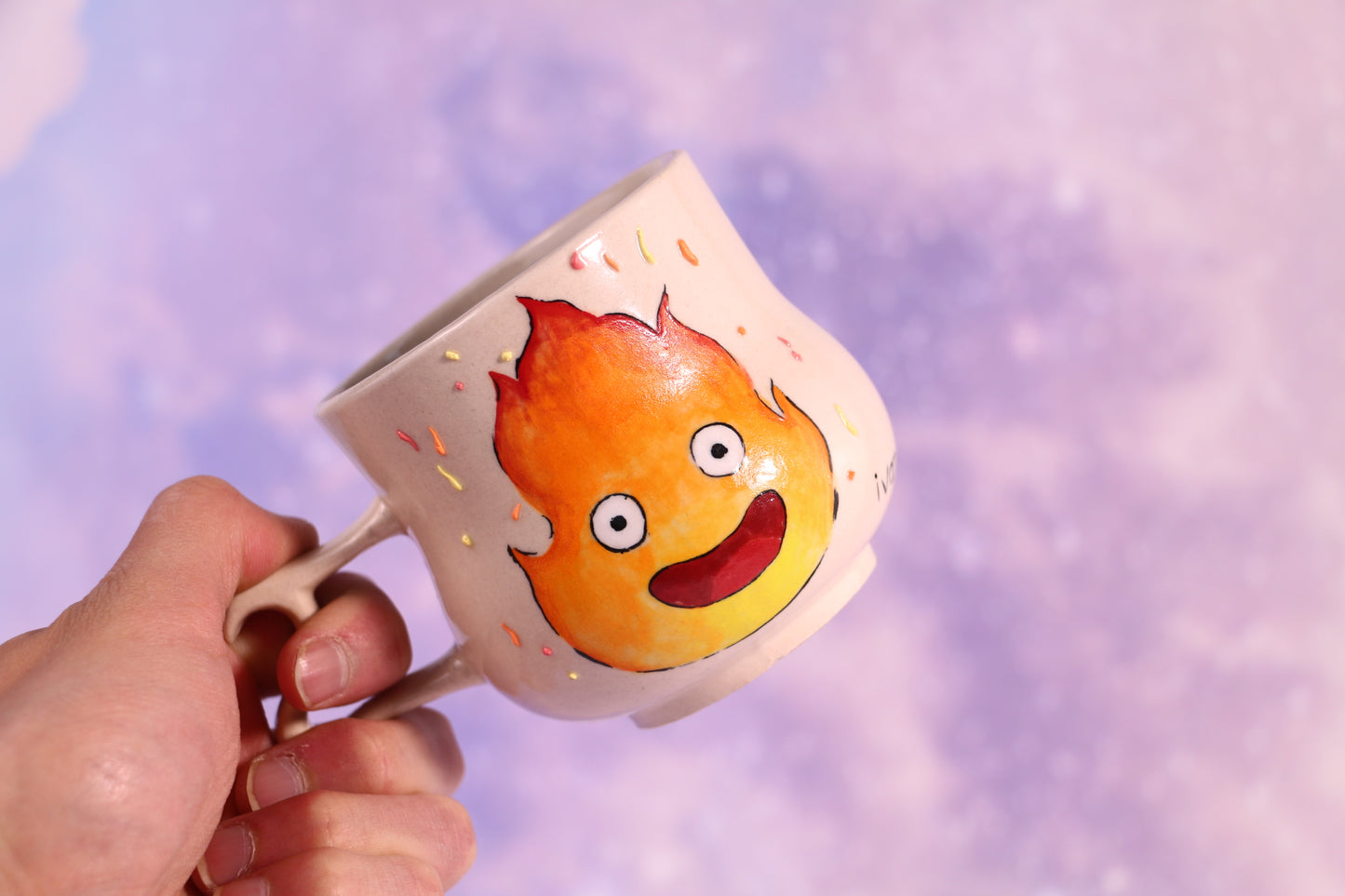 Handmade Fire Demon Character Cup, Totoro Inside Cup,  Unique Anime Gift