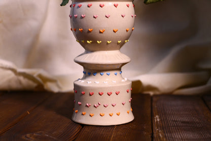 Handmade 3D Heart Vase – Elegant Ceramic Flower Planter for Home Decor