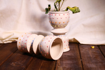 Handmade 3D Heart Vase – Elegant Ceramic Flower Planter for Home Decor