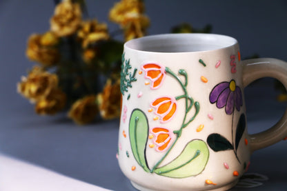 Hand-Painted Bunny Ceramic Coffee Mug - Cute and Playful Design for Animal Lovers