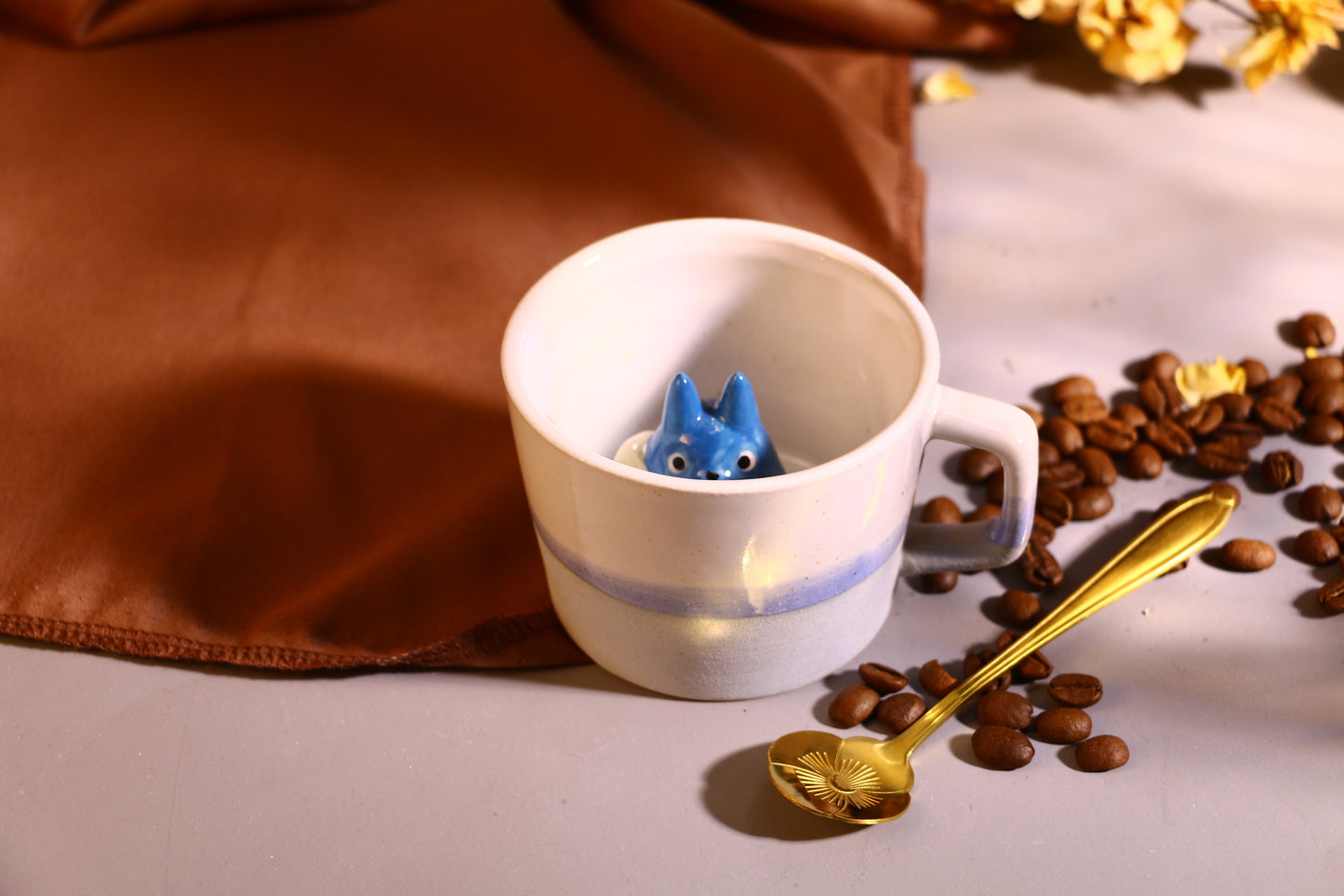 My Neighbor Totoro Handmade Anime Ceramic Mug, Character Inside Mug for Gifts