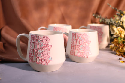 Personalisierte Kaffeetasse mit 3D-Namen/Logo, 16 oz handgefertigte Keramiktasse