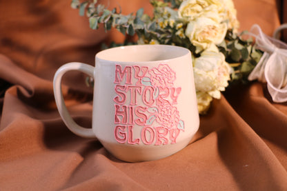 Personalisierte Kaffeetasse mit 3D-Namen/Logo, 16 oz handgefertigte Keramiktasse