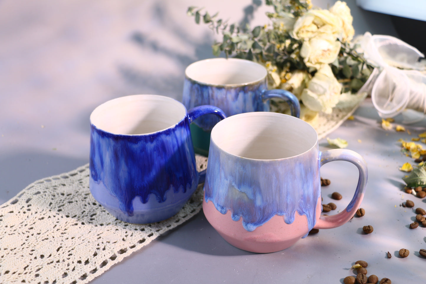 Personalized Colorful Fluid Glaze Ceramic Mug, Bright and Colorful Handmade Coffee Mug