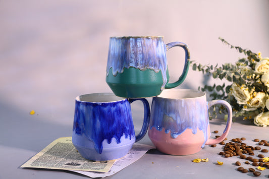 Personalized Colorful Fluid Glaze Ceramic Mug, Bright and Colorful Handmade Coffee Mug