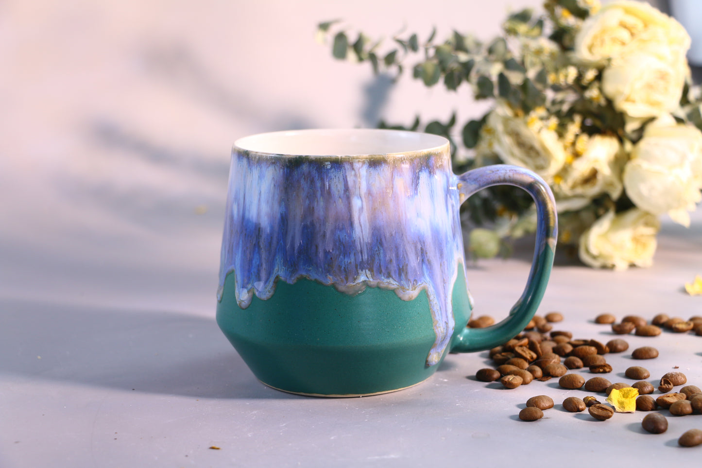 Personalized Colorful Fluid Glaze Ceramic Mug, Bright and Colorful Handmade Coffee Mug