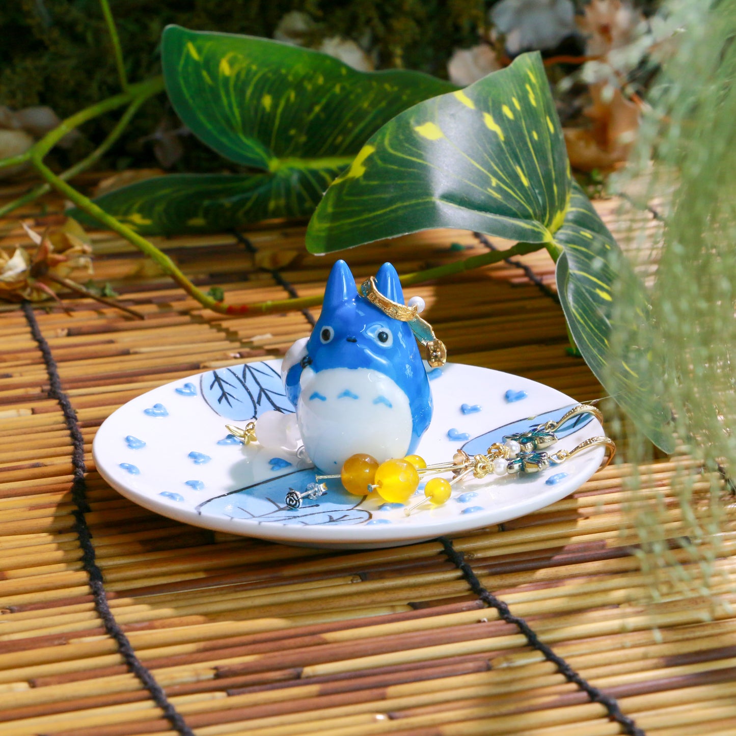 Kawaii Totoro Keramik Ringschale – Handgefertigtes Schmucktablett &amp; Geschenk für Ghibli-Fans