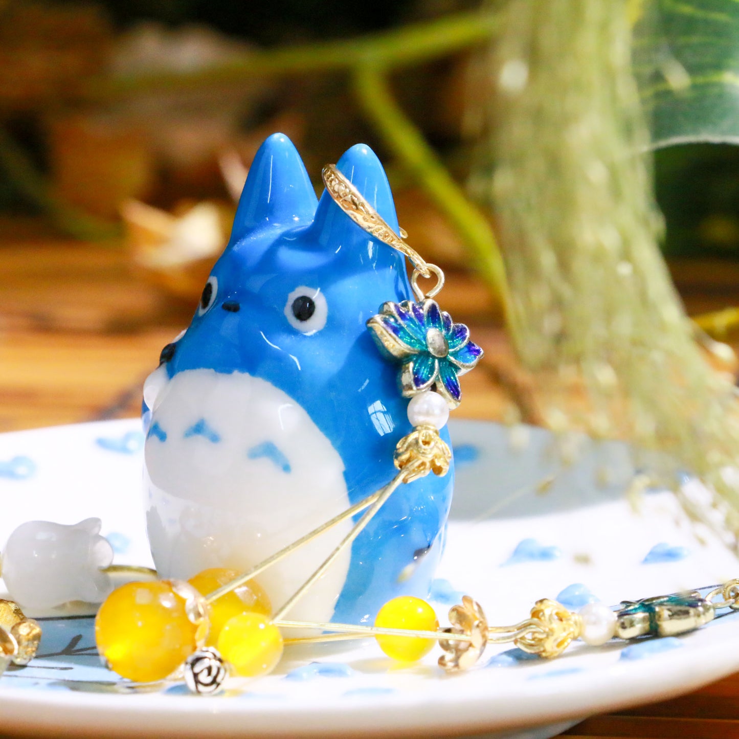 Kawaii Totoro Keramik Ringschale – Handgefertigtes Schmucktablett &amp; Geschenk für Ghibli-Fans