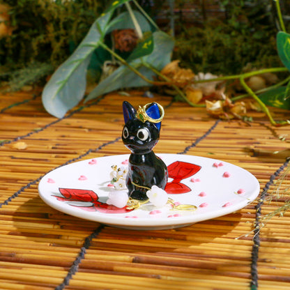 Kawaii Totoro Ceramic Ring Dish – Handmade Jewelry Tray & Gift for Ghibli Fans