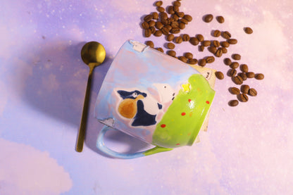 Totoro Handmade Ceramic Mug – 14oz Pottery Cup for Cozy Coffee Moments