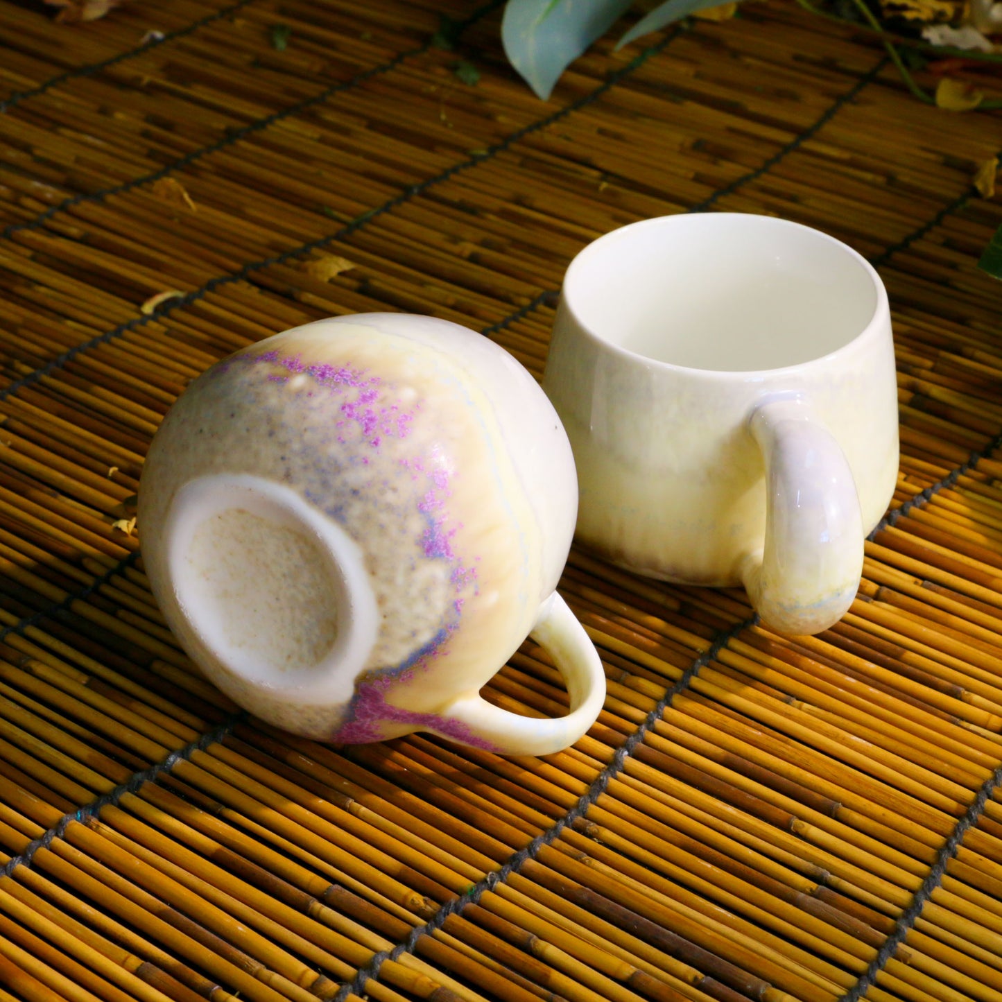 Handmade Gradient Ceramic Mug – Unique Pottery Coffee Cup with Artistic Handle