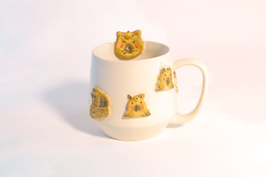 Kawaii 3D Capybara Designs Coffee Mug, Personalized Pottery Mug for Coffee Lovers, Custom Handmade Ceramic Mug