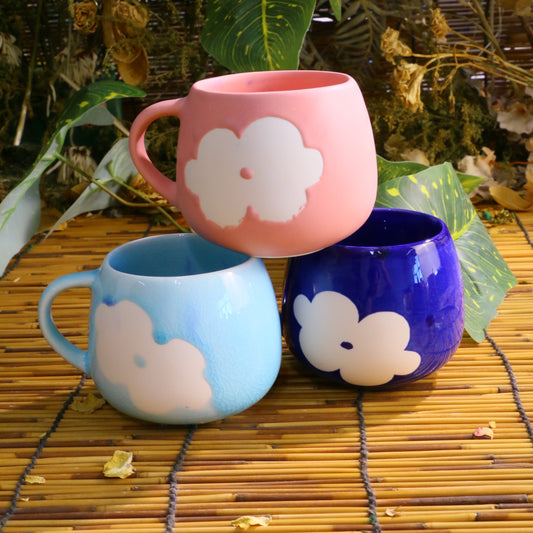 Handmade Flower Mug – Ceramic Coffee Cup with Hand-Painted Floral Design