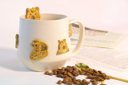 Kawaii 3D Capybara Ceramic Coffee Mug, Personalized Handmade Pottery Cup for Coffee Lovers