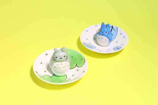 Kawaii Totoro Pottery Ring Dish, Handmade Ceramic Holder Tray For Wedding Gift, Custom Anime Jewelry Tray