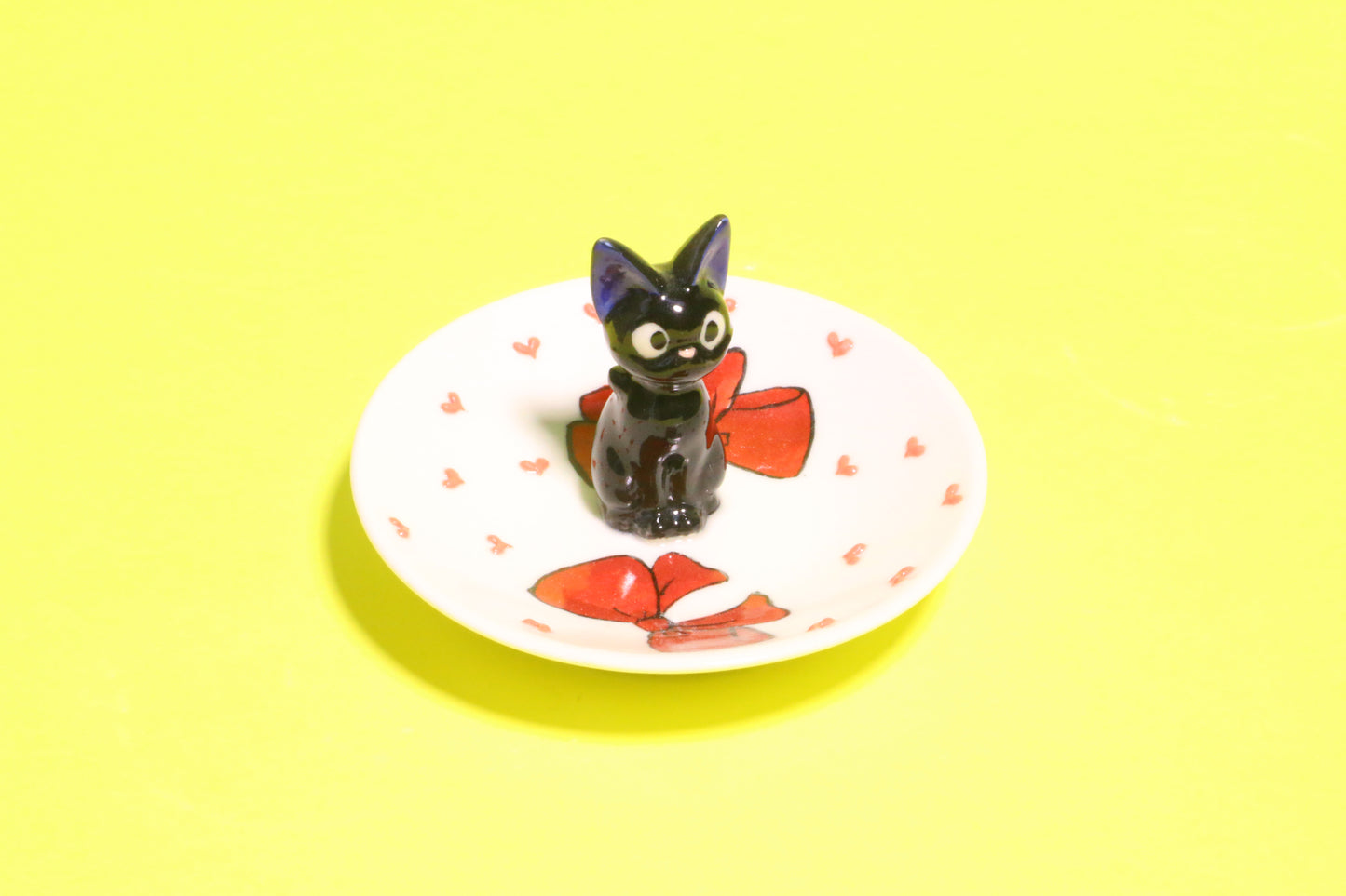 Jiji Handmade Ceramic Ring Dish, Anime Trinket Dish, Personalized Pottery Jewelry Tray for Wedding Gifts