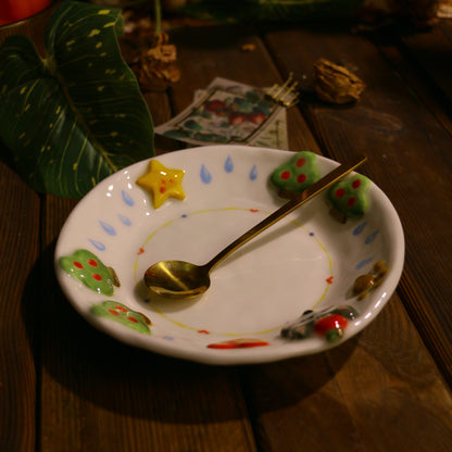 Handmade Ceramic Plate with 3D Dog – Handcrafted Pottery for Home & Table Decor
