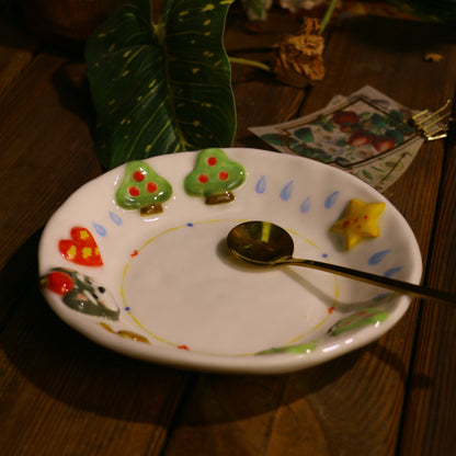 Handmade Ceramic Plate with 3D Dog – Handcrafted Pottery for Home & Table Decor