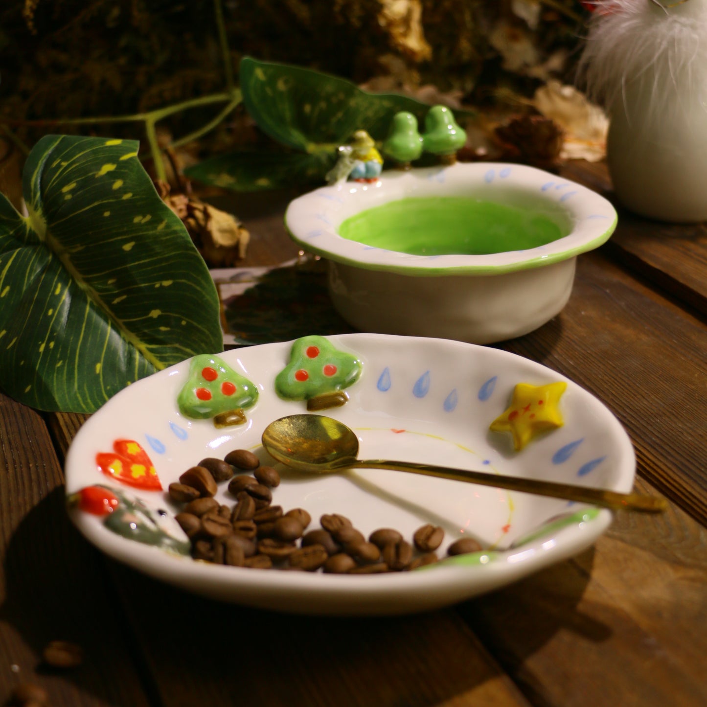 Handmade Ceramic Plate with 3D Dog – Handcrafted Pottery for Home & Table Decor