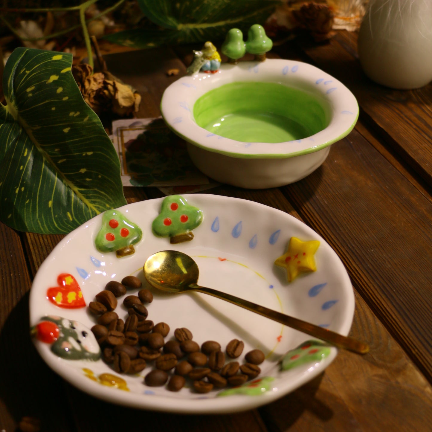 Handmade Ceramic Plate with 3D Dog – Handcrafted Pottery for Home & Table Decor