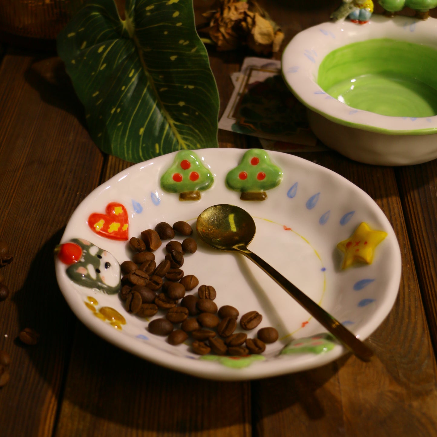 Handmade Ceramic Plate with 3D Dog – Handcrafted Pottery for Home & Table Decor