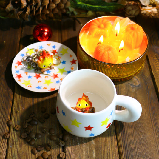 Handmade Calcifer Mug – Fiery Ghibli Magic for Tea & Coffee Lovers